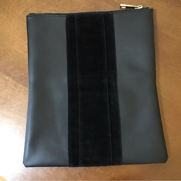 2/$15 Black Faux Leather Velvet Fold Over Clutch, Summer and Rose - Picture 1 of 7